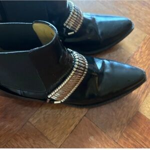 TOGA Pulla Black Ankle Boots with Silver Accents